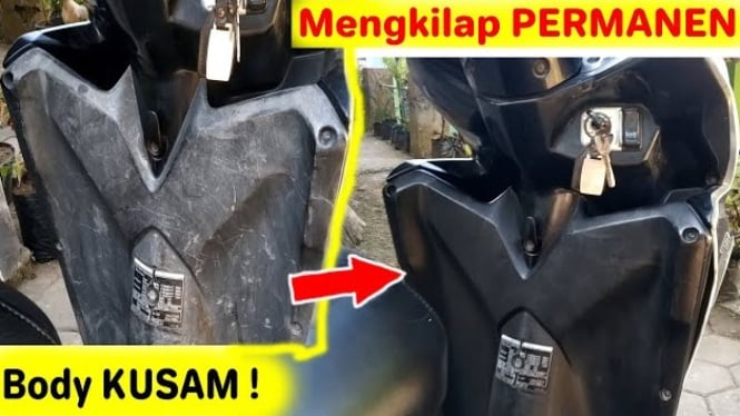 cara menghitamkan body motor kusam